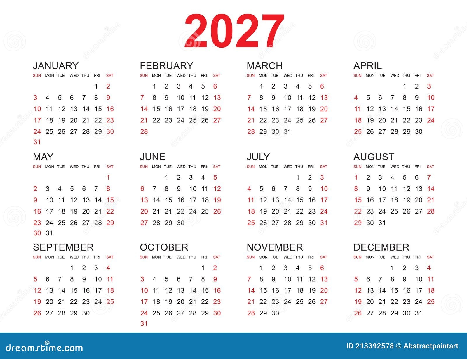 2027 Printable Calendar One Page 2024 CALENDAR PRINTABLE