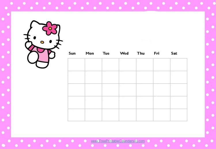Hello Kitty Calendar Template Artistas