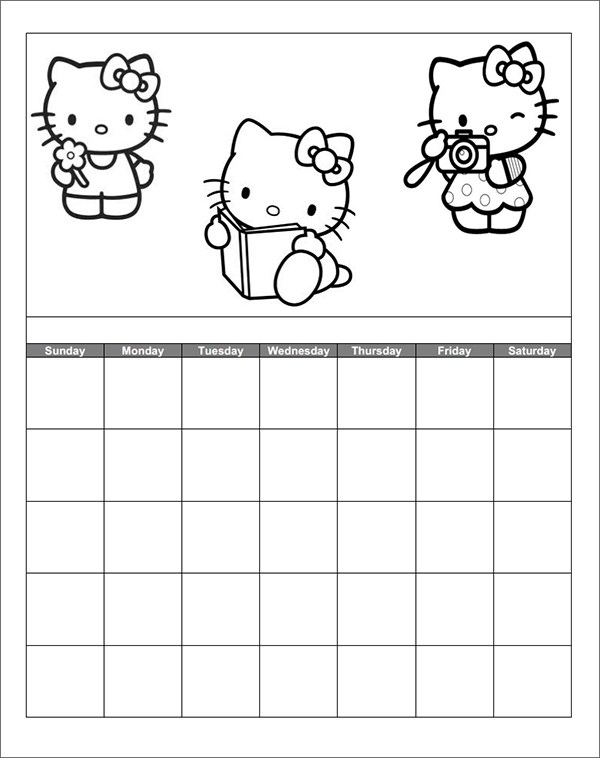 Hello Kitty Printable Calendar Printable Calendars AT A GLANCE