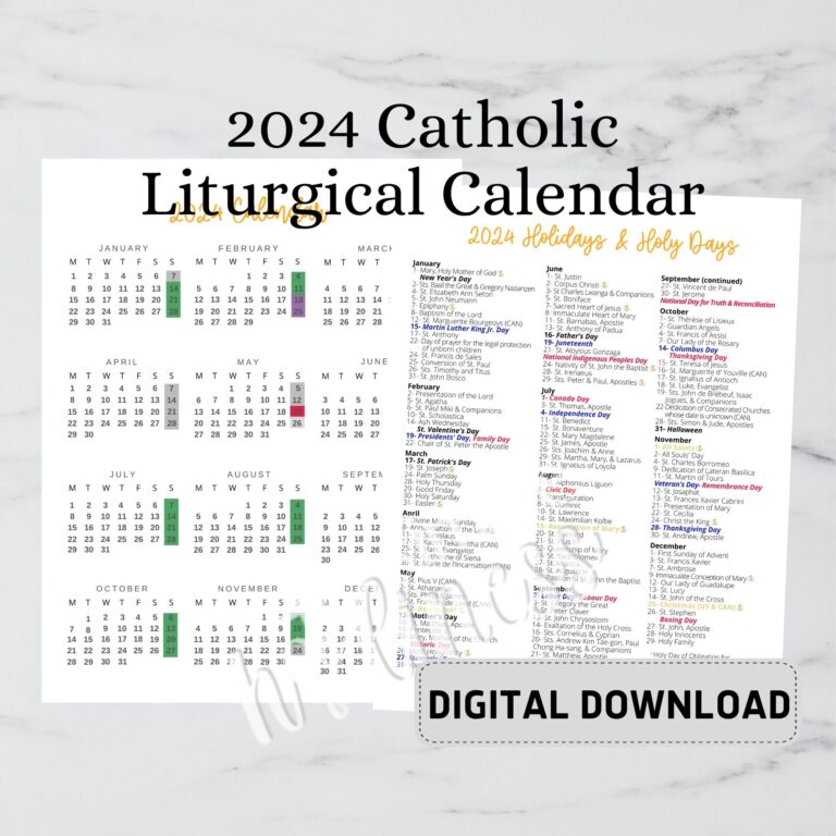 Roman Catholic Calendar 2025 Printable Hazel Skye
