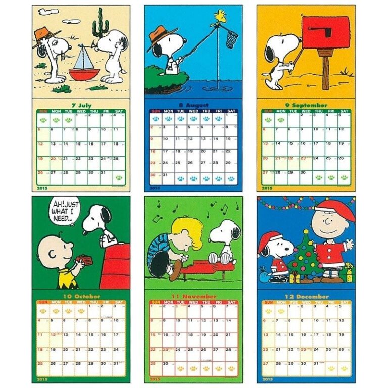Snoopy Printable Calendar Image Printable Calendar Calendar 