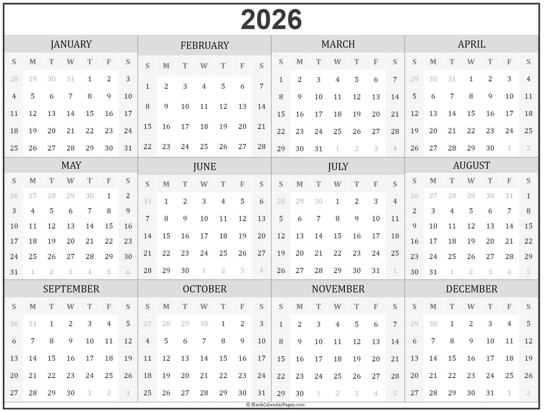 The 2026 Monthly Calendar A Tool For Organization And Productivity