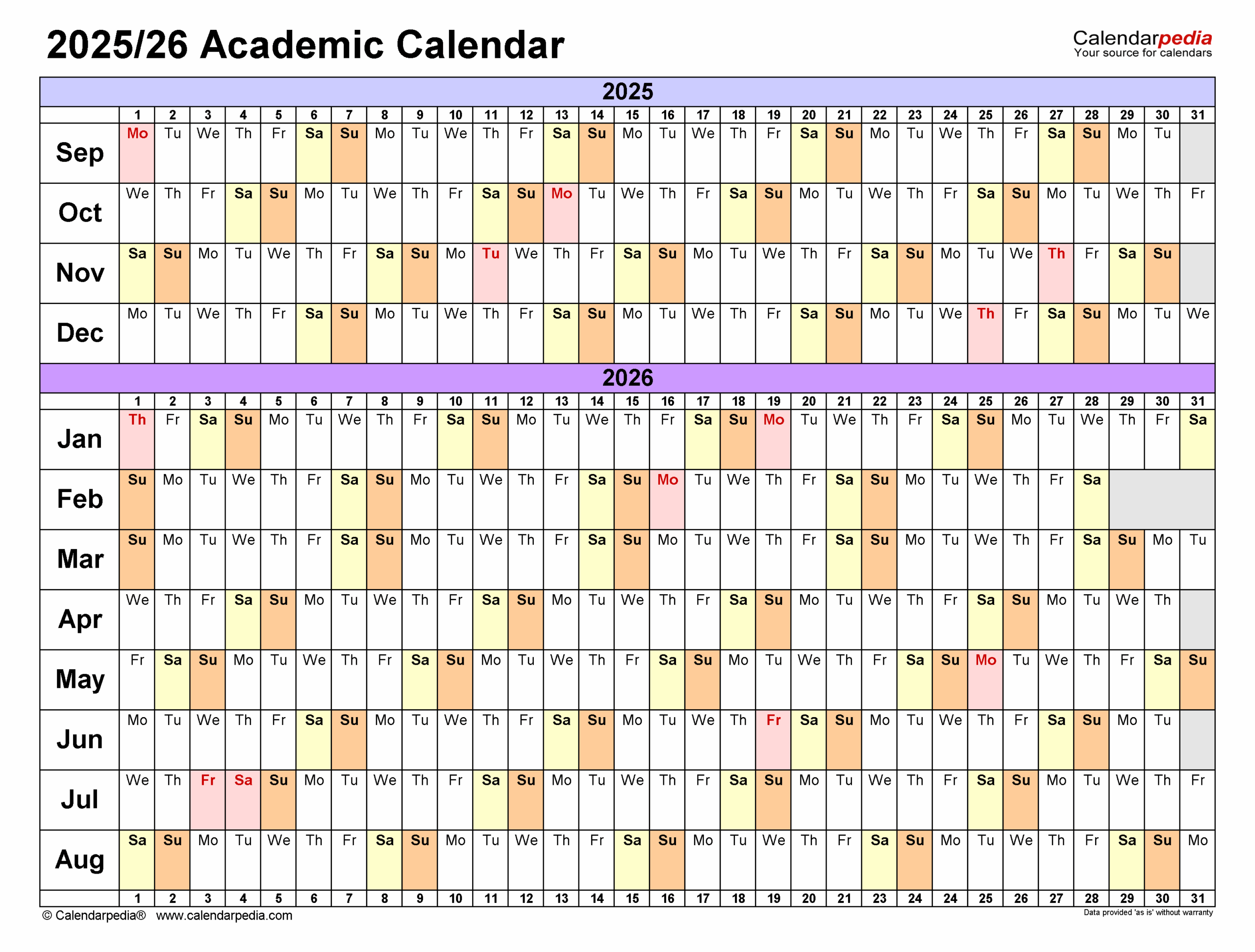 Word Template 2025 2026 Calendar Linda A Ramos